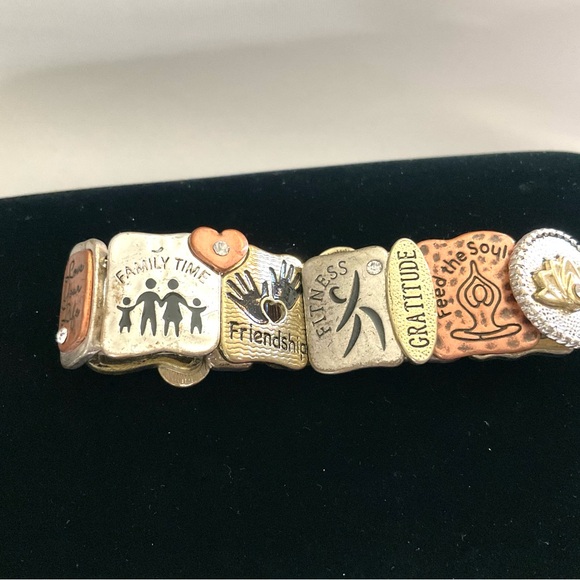 Embrace Life Tri-Tone Stretch Bracelet - Picture 2 of 6